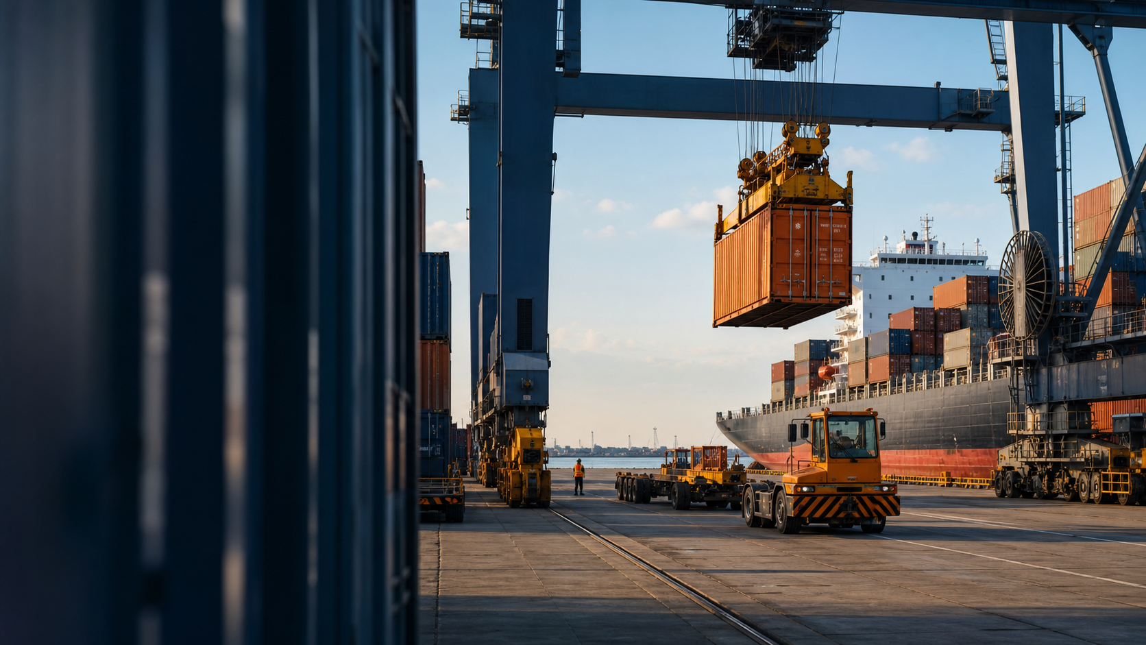 Container handling operations at a modern port terminal